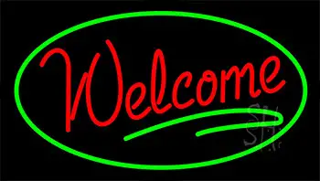 Welcome Green LED Neon Sign