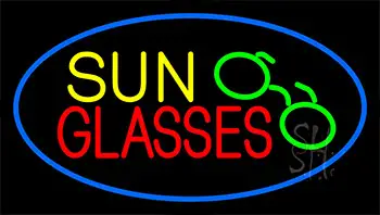 Sun Glasses Blue LED Neon Sign