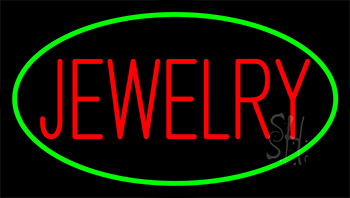 Jewelry Block Green LED Neon Sign