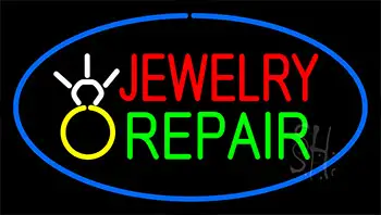 Jewelry Repair Blue LED Neon Sign