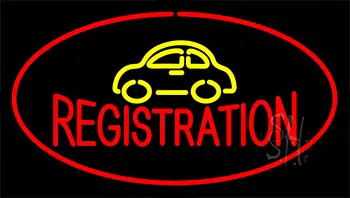 Auto Registration Red LED Neon Sign
