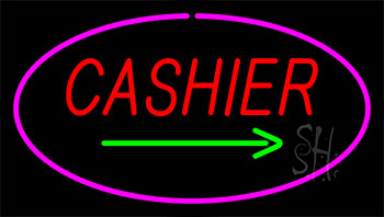 Cashier Pink LED Neon Sign