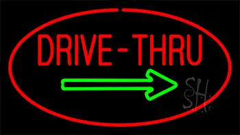 Drive Thru Red Green Arrow LED Neon Sign
