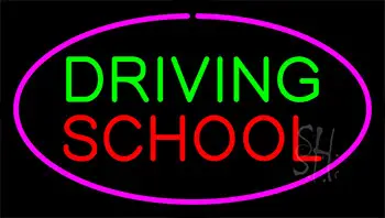 Driving School Purple LED Neon Sign