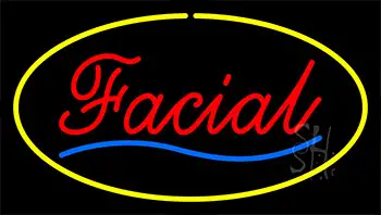 Red Facial Yellow Border LED Neon Sign