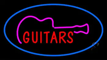 Guitars Blue LED Neon Sign