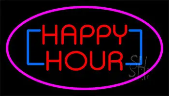 Happy Hour Pink LED Neon Sign