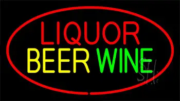 Liquor Beer Wine Red LED Neon Sign