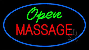 Green Open Red Massage Blue LED Neon Sign