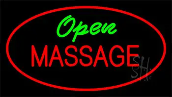 Open Massage Red LED Neon Sign