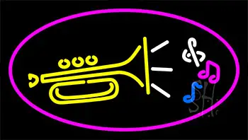 Trumpet Logo Purple LED Neon Sign