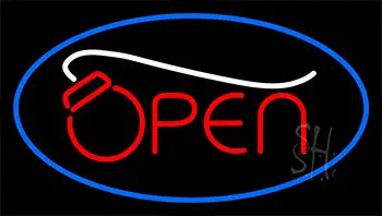 Open Blue LED Neon Sign