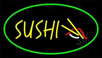 Yellow Sushi Green LED Neon Sign