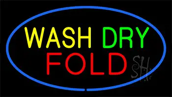 Wash Dry Fold Blue LED Neon Sign