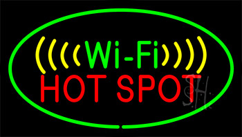 Wifi Hot Spot Green Border LED Neon Sign