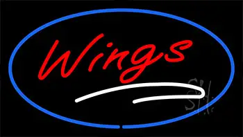 Wings With Blue Border LED Neon Sign
