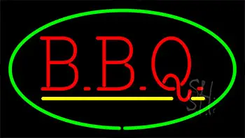 Green Bbq With Yellow Line LED Neon Sign