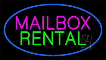 Mailbox Rental Blue LED Neon Sign