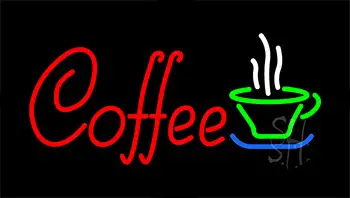 Red Coffee Green Glass LED Neon Sign