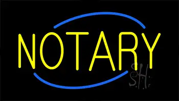Yellow Notary LED Neon Sign