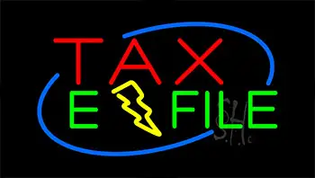 Red Tax E File LED Neon Sign