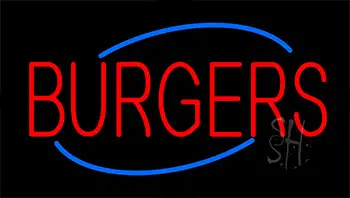 Red Burgers LED Neon Sign