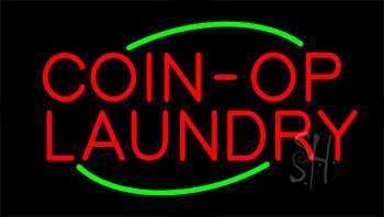 Red Coin Op Laundry LED Neon Sign