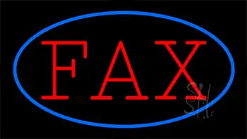Fax Blue Border LED Neon Sign