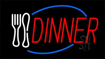 Dinner With Spoon And Fork LED Neon Sign