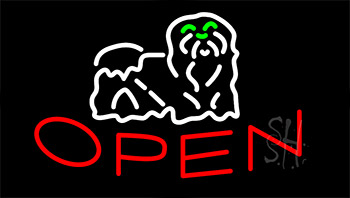Dog Logo Open LED Neon Sign