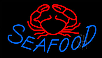 Blue Seafood Logo LED Neon Sign