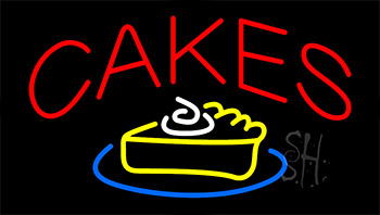 Cakes With Cake Slice LED Neon Sign