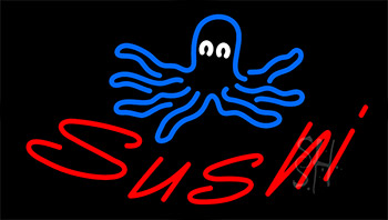 Sushi With Jellyfish Logo LED Neon Sign