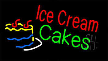 Red Ice Cream Cakes LED Neon Sign