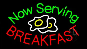 Now Serving Breakfast LED Neon Sign
