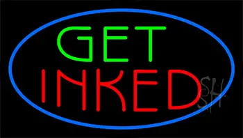 Get Inked With Blue Border LED Neon Sign