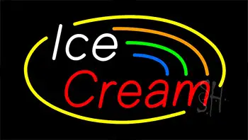 White Ice Cream Red LED Neon Sign