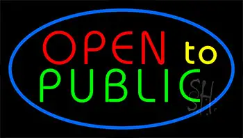 Open To Public LED Neon Sign