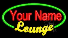 Custom Yellow Lounge Green Border LED Neon Sign
