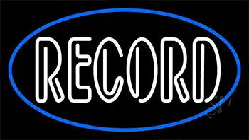 White Colored Records 1 LED Neon Sign