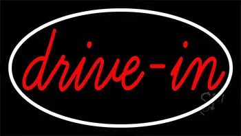 Cursive Drive In With Border LED Neon Sign