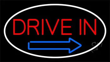 Drive In Arrow With Border LED Neon Sign