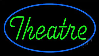 Green Theatre With Border LED Neon Sign