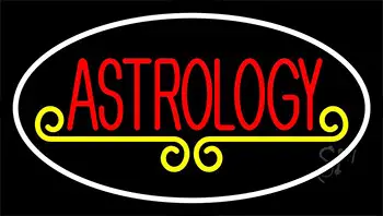 Red Astrology White Border LED Neon Sign