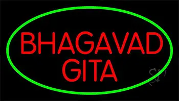 Red Bhagavad Gita With Border LED Neon Sign
