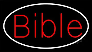 Red Bible With Border LED Neon Sign