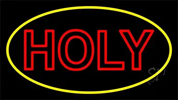 Red Holy With Border LED Neon Sign