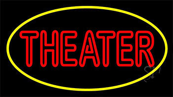 Red Theater With Border LED Neon Sign