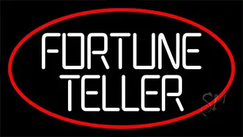 White Fortune Teller With Red Border LED Neon Sign