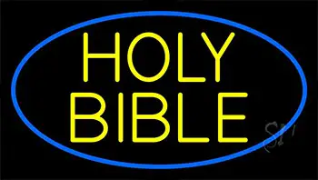 Yellow Holy Bible LED Neon Sign